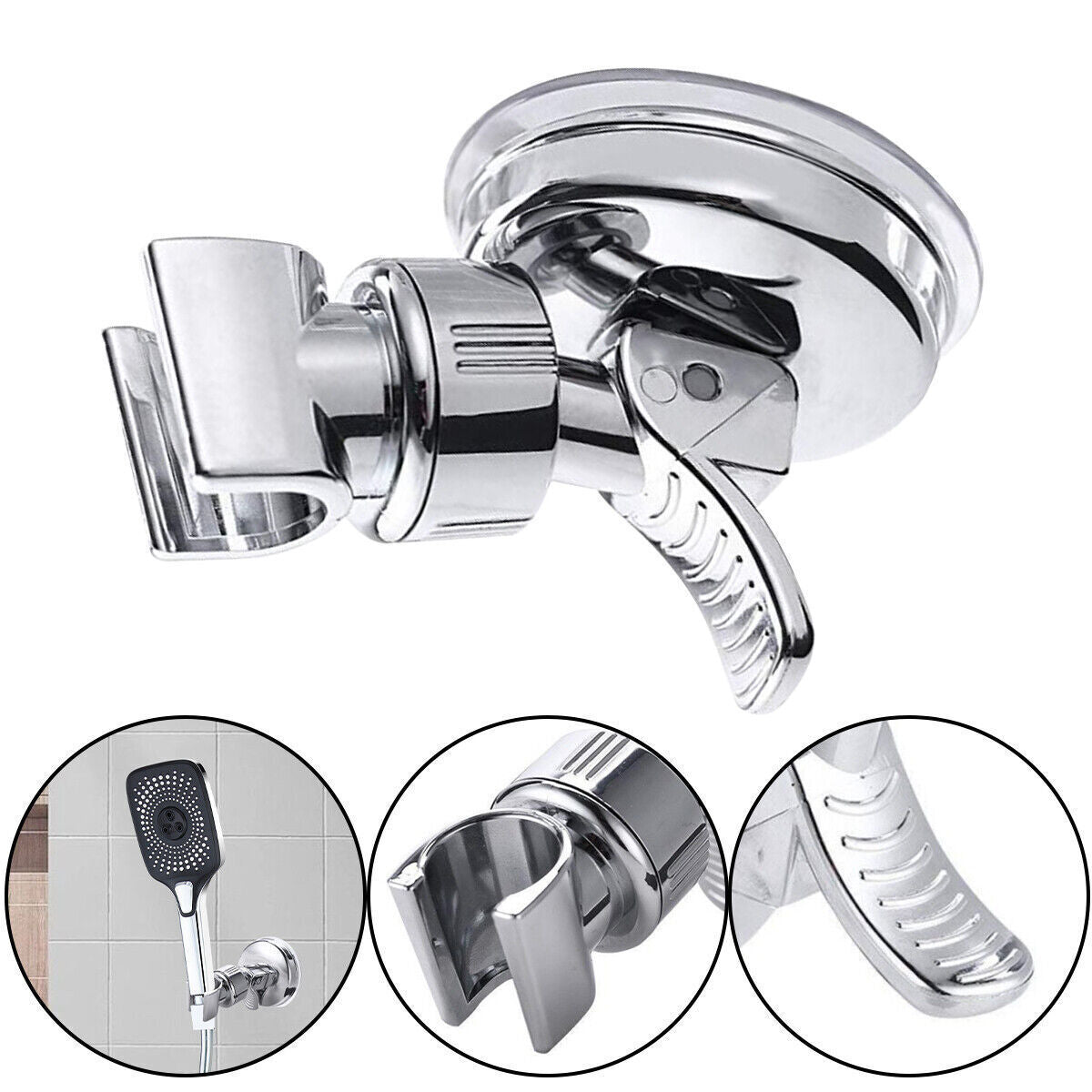 Shower head holder, adjustable wall mount